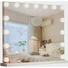 Fenchilin vanity mirror with 15 dimmable led light bulbs, 22.8"x 18.1"