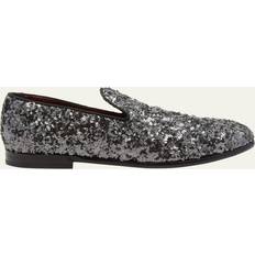Dolce & Gabbana Women Low Shoes Dolce & Gabbana Men's Sequin Loafers Silver 11D US