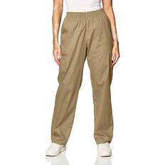 Dickies Women's Signature Elastic Waist Scrubs Pant, Khaki, Tall