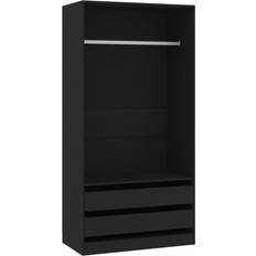 Schwarz Kleiderschränke vidaXL 2 Drawers Kleiderschrank 100x200cm