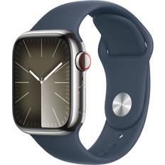 Apple Schlaf-Tracking - iPhone Smartwatches Apple Watch Series 9 Cellular 41mm Stainless Steel Case with Sport Band