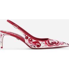 Dolce & Gabbana Heels & Pumps Dolce & Gabbana Printed leather slingback pumps red