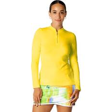 Women - Yellow Polo Shirts Sofibella Womens 1/4 Zip Golf Shirt, Yellow