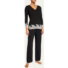 Natori Luxe Shangri-La Pajama Set Black