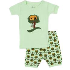 Leveret Boy's Tree House Short Pajama Set - Green