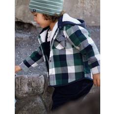 Polarn O. Pyret Lined Checked Kids Shirt Blue 9-10y x