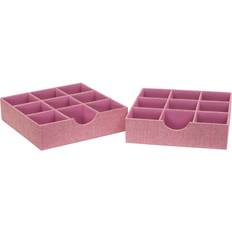 Household Essentials Set of 2 9-Section Drawer Trays Carnation