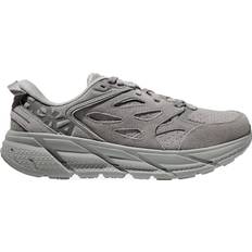 Hoka Men Sport Shoes Hoka Women's Clifton Suede Walking Shoes Limestone/Limestone