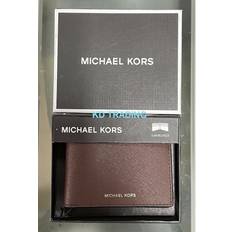 Michael Kors Andy Men s Bifold Leather Wallet Bi-Fold Billfold Brown/Black