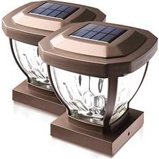 Solar deck post lights Home Zone Security ELI1403V 12-Lumen-Each Lamp Post
