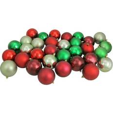 Christmas Tree Ornaments Northlight 32ct Red/Xmas Green/Celadon/Burgundy Shatterproof Ball