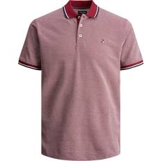 Jack & Jones Men Polo Shirts Jack & Jones Bluwin Plain Spread Collar Polo - Pink/Red Dahlia