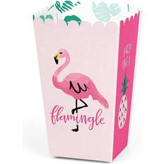 Big Dot of Happiness Pink Flamingo Tropical Summer Party Favor Popcorn Treat Boxes 12 Ct Pink Pink