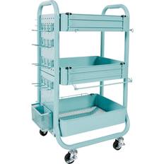 Simply Tidy Lexington 3-Tier Rolling Cart, Emerald