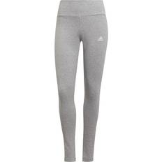 White Tights Adidas Women's Loungewear Essentials High-Waisted Logo Leggings, Grey Heather/White