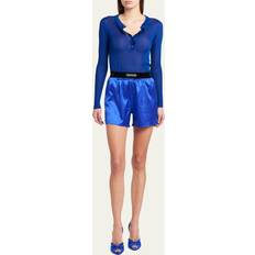 Velvet Shorts Tom Ford Silk-blend satin shorts blue