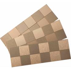 Tiles Aspect Peel and Stick Backsplash 12in 4in Square Matted Metal Tile for Kitchen Bathrooms 3-Pack