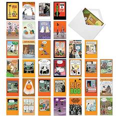 36 asst'd set funny halloween greeting cards w/ 5x7" env. halloween hilarity