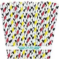 100 Mickey Mouse Inspired and Striped Paper Straws