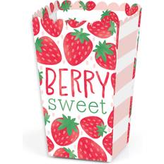 Big Dot of Happiness Berry sweet strawberry birthday baby shower favor popcorn treat boxes 12 ct