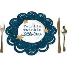 Big Dot of Happiness Twinkle Twinkle Little Star Baby Shower Birthday Party Table Chargers 12 Ct Blue Blue