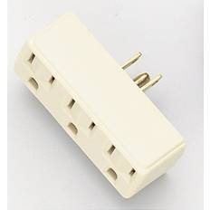 Cables Satco 70546 Triple Tap Polarized Carded Triple Tap Adapter Polarized Carded Ivory Finish