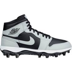 Faux Leather Soccer Shoes Nike Jordan 1 Mid TD M - Black/Light Smoke Grey