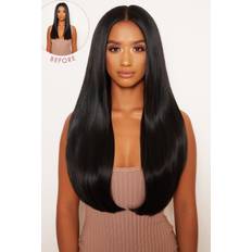 Black Clip-On Extensions Lullabellz Super Thick 22" 5 Piece Straight Clip In Hair Extensions