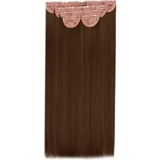 Clip-On Extensions Lullabellz Super Thick Straight Clip In Hair Extension 22 inch Chestnut 5-pack