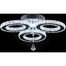 Bedroom led ceiling lights GE Crystal 13x3.5 Inches 3 Ceiling Flush Light