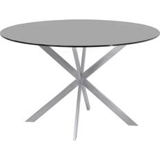 Round glass top dining tables Armen Living LCMYDITOGREY Mystere Round Dining Table