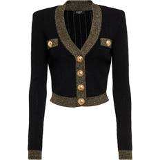 Balmain Cropped-Cardigan Gold