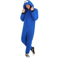Sesame Street Adult Cookie Monster Fleece Union Suit Costume Pajama