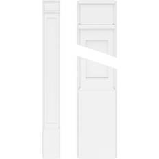 Baseboard Mouldings Ekena Millwork 2 Panel PVC Pilaster Moulding with Capital Base Pair, Unfinished