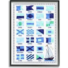 Nautical wall decor Stupell Industries Blue Nautical Flag Sailing Maritime Symbols Chart Wall Decor