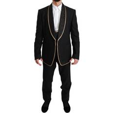 Svarte Dresser Dolce & Gabbana Mens Black Single Breasted 3 Piece SICILIA Suit