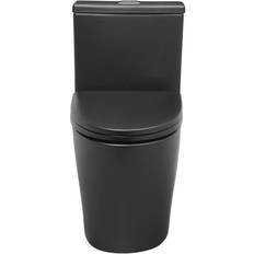 Swiss Madison Dreux 1-piece 0.95/1.26 GPF Dual Flush Elongated Toilet in Matte Black Seat Included