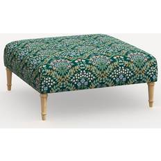 Upholstered coffee table Skyline Furniture Rifle Paper Cloth Greenwich Upholstered Ottoman Linen/Wood Coffee Table