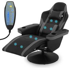 Magshion Massage Gaming Chair Recliner, PU Leather Adjustable Reclining Gaming Chair Sofa with Footrest, Lumbar Support and Headrest for Living Room