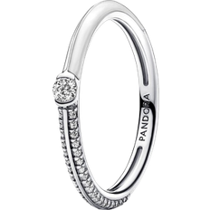 Pandora Me Pavé & Dual Ring - Silver//White/Transparent