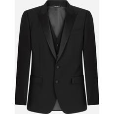 Dolce & Gabbana Men Suits Dolce & Gabbana Black Virgin Wool Formal 3 Piece Suit