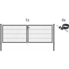 Solarrollläden Alberts 633066 Einstab-Gittermatten-Doppeltorset zinkphosphatiert