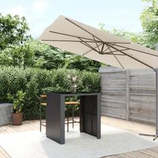 Rattan Outdoor Bar Tables vidaXL black, 105 Bistro Pub Outdoor Bar Table