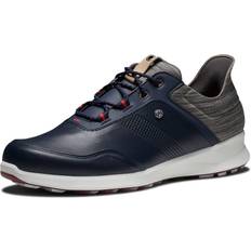 Beige - Herren Golfschuhe FootJoy Men's Stratos Golf Shoe, Navy/Grey