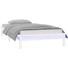 vidaXL Solid Wood Bed with LEDs Bettrahmen 90x190cm