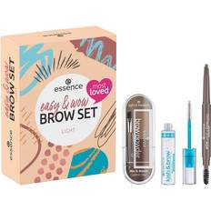 Geschenkboxen & Sets Essence easy & WOW brow set light, Augenbrauen Set, acetonfrei, vegan, ohne Mikroplastikpartikel, ohne Parfüm, 1er Pack 3pcs