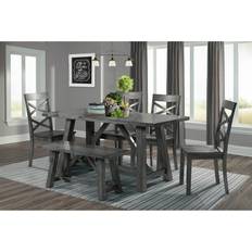 Picket House Furnishings Regan Gray Dining Set 64x64" 6