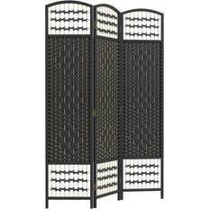 Black Room Dividers Homcom Panel 5.6 Wave Fiber Room Divider