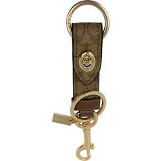 COACH 49314 Trigger Snap Bag Charm Signature Canvas Key Ring Khaki