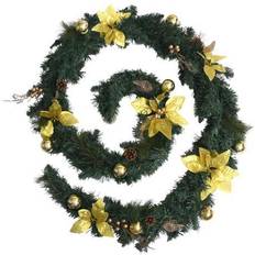 Garlands & Confetti vidaXL Christmas Garland with LED Lights Green 106.3' PVC